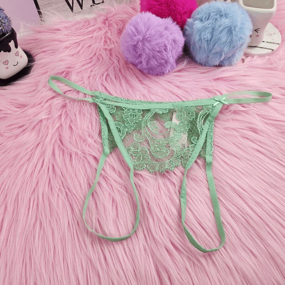 💖 NWT Victoria’s Secret Green Mint Lace Mesh Strappy Medium #7270 💖
